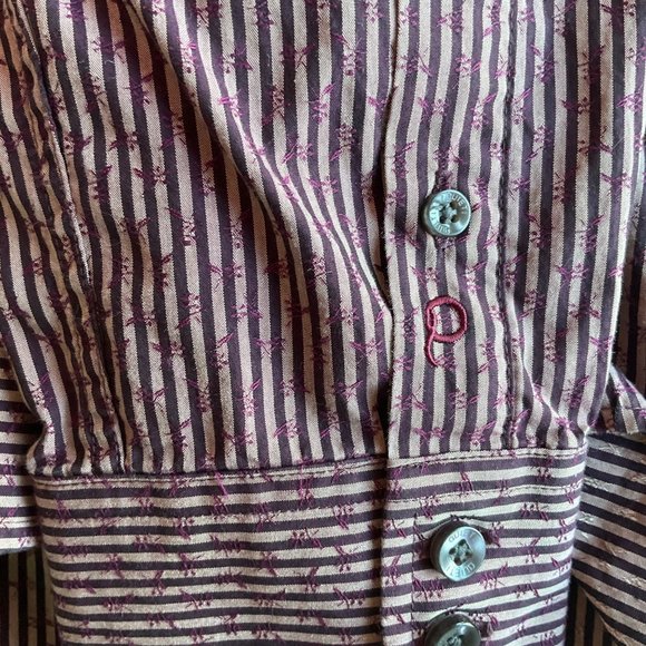 Quieti Mens size Large Button down shirt 100% fine cotton contrast cuff - Picture 11 of 12